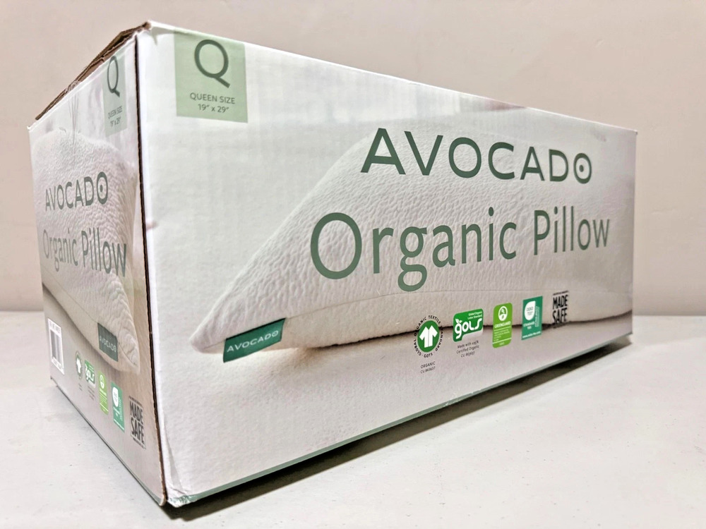 Avocado 100% Certified Organic Bed Pillow w/ Natural Latex and Kapok Fill Queen